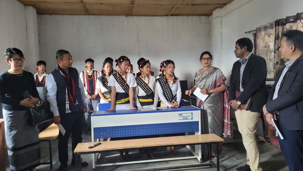 Annpurna Devi during her visit to GHS Kandinu on November 8. (Morung Photo)